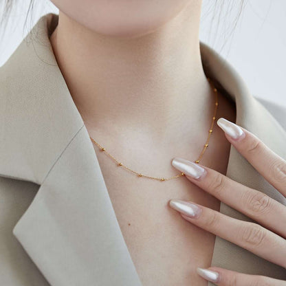 [Love Aura]Small Bead Clavicle Chain Simple Necklace