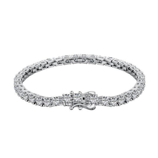 [Love Aura]Luxurious Ornate Round Cut Tennis Bracelet