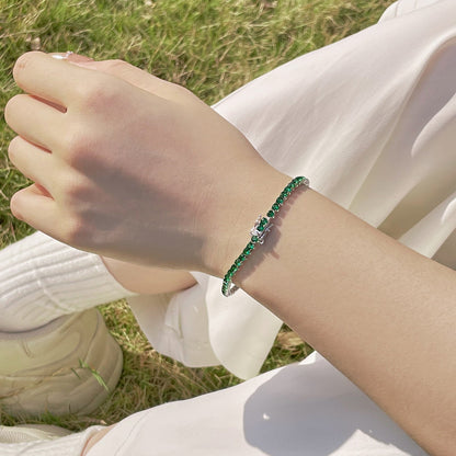 [Love Aura]Radiant Colorful Round Cut Party Bracelet