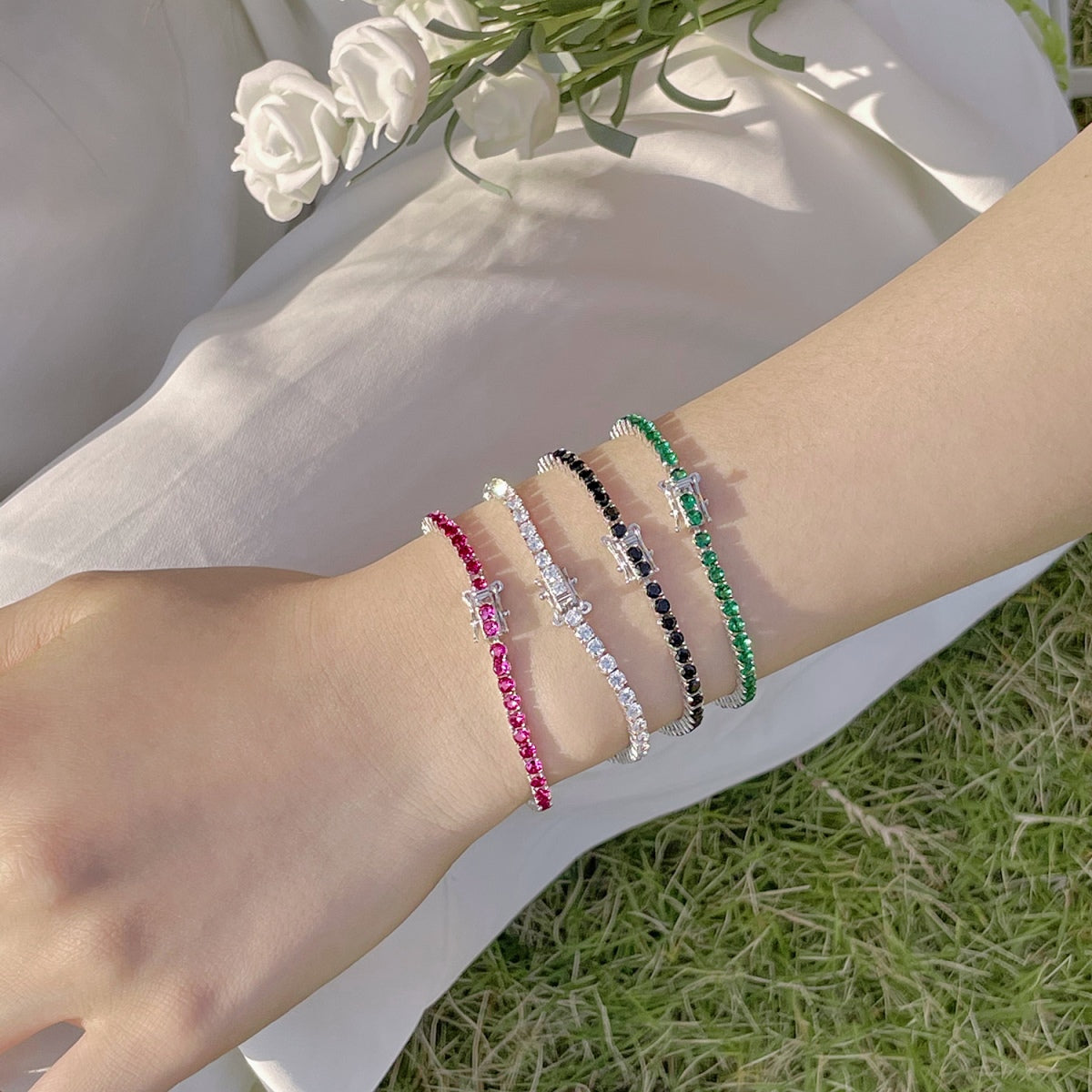 [Love Aura]Radiant Colorful Round Cut Party Bracelet