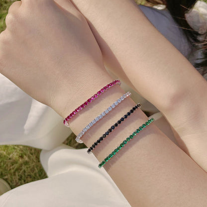 [Love Aura]Radiant Colorful Round Cut Party Bracelet