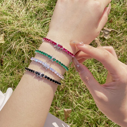 [Love Aura]Radiant Colorful Round Cut Party Bracelet