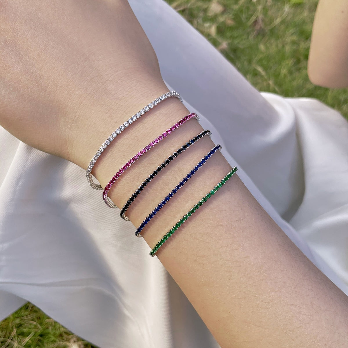 [Love Aura]Radiant Colorful Round Cut Party Bracelet