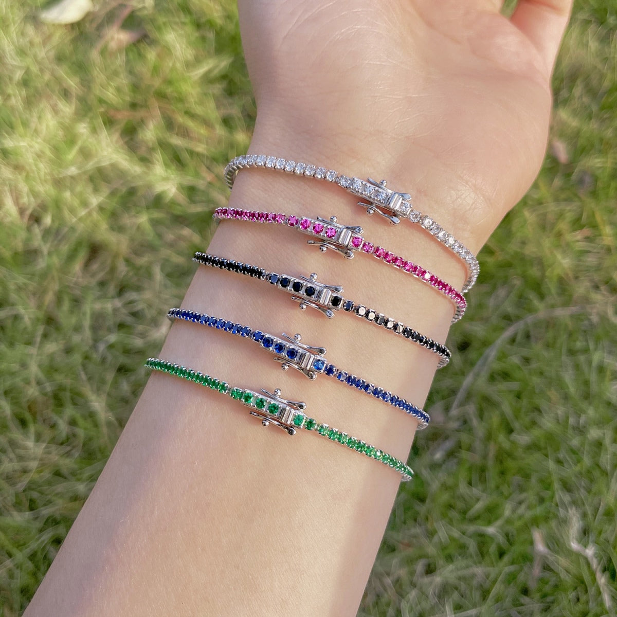 [Love Aura]Radiant Colorful Round Cut Party Bracelet