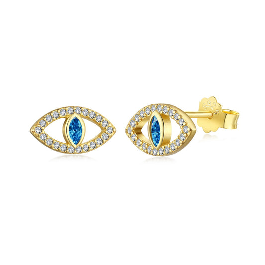 [Love Aura]Blue Devil Eyes Hollow Stud Earrings