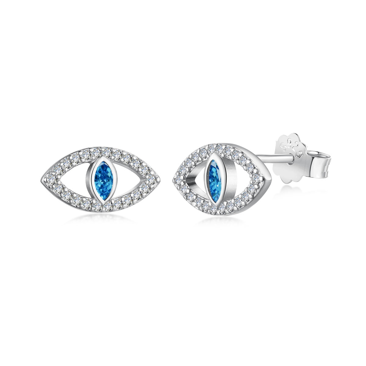 [Love Aura]Blue Devil Eyes Hollow Stud Earrings