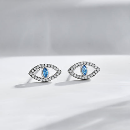[Love Aura]Blue Devil Eyes Hollow Stud Earrings
