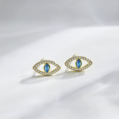 [Love Aura]Blue Devil Eyes Hollow Stud Earrings