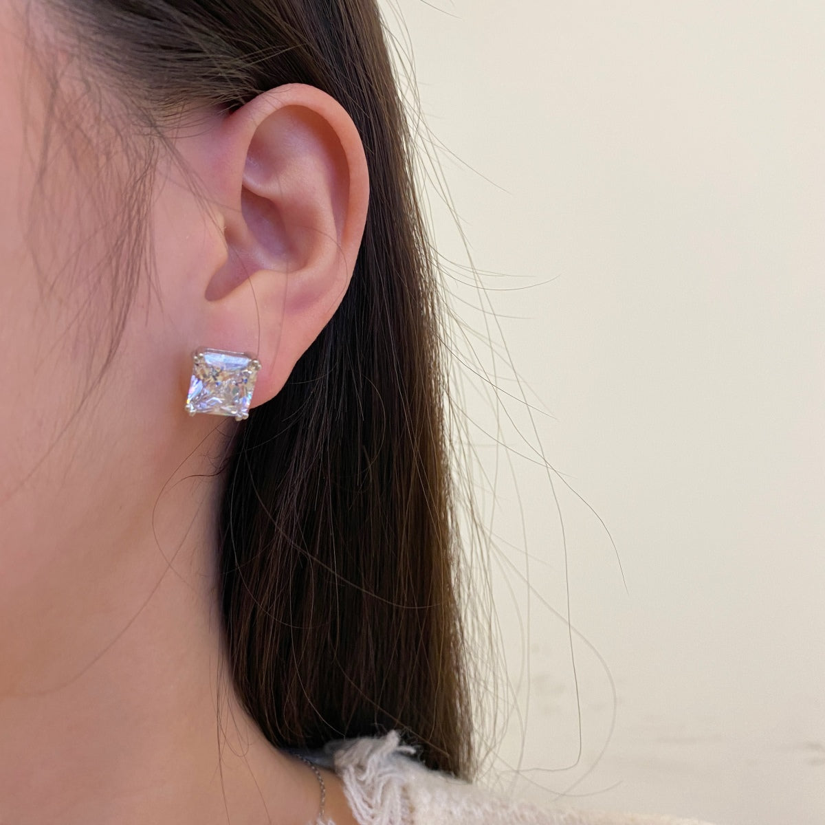 [Love Aura]Delicate Square Shape Earrings