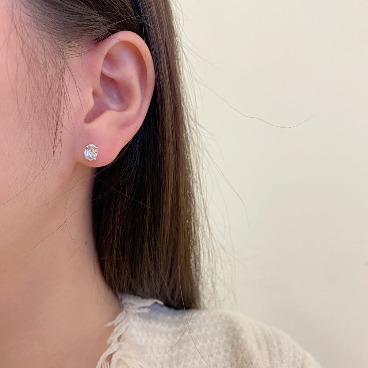 [Love Aura]Oval Classic Dignified Elegant Earrings