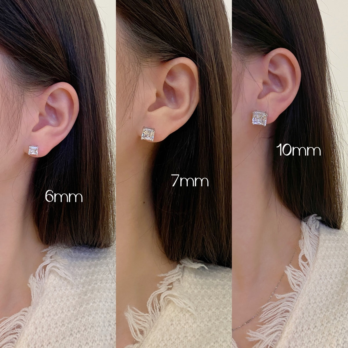 [Love Aura]Delicate Square Shape Earrings