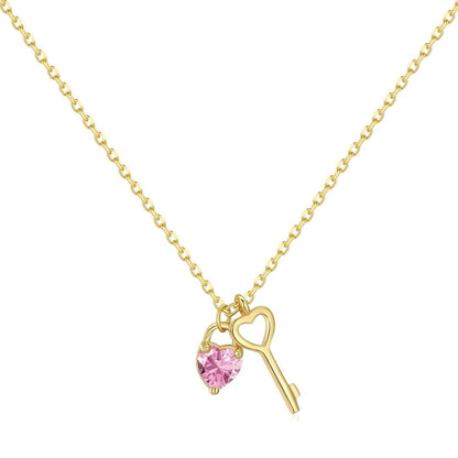 [Love Aura]Unique Heart Shape Key Pendent Necklace