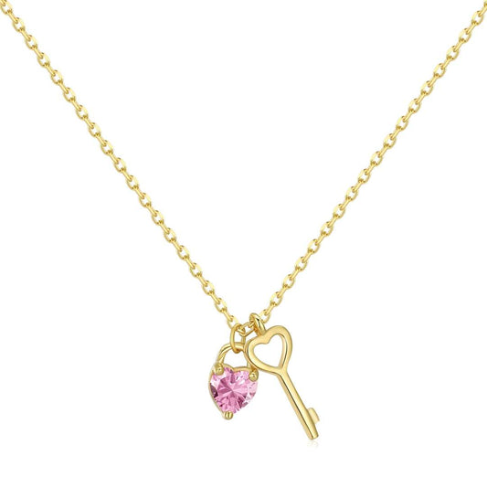 [Love Aura]Unique Heart Shape Key Pendent Necklace