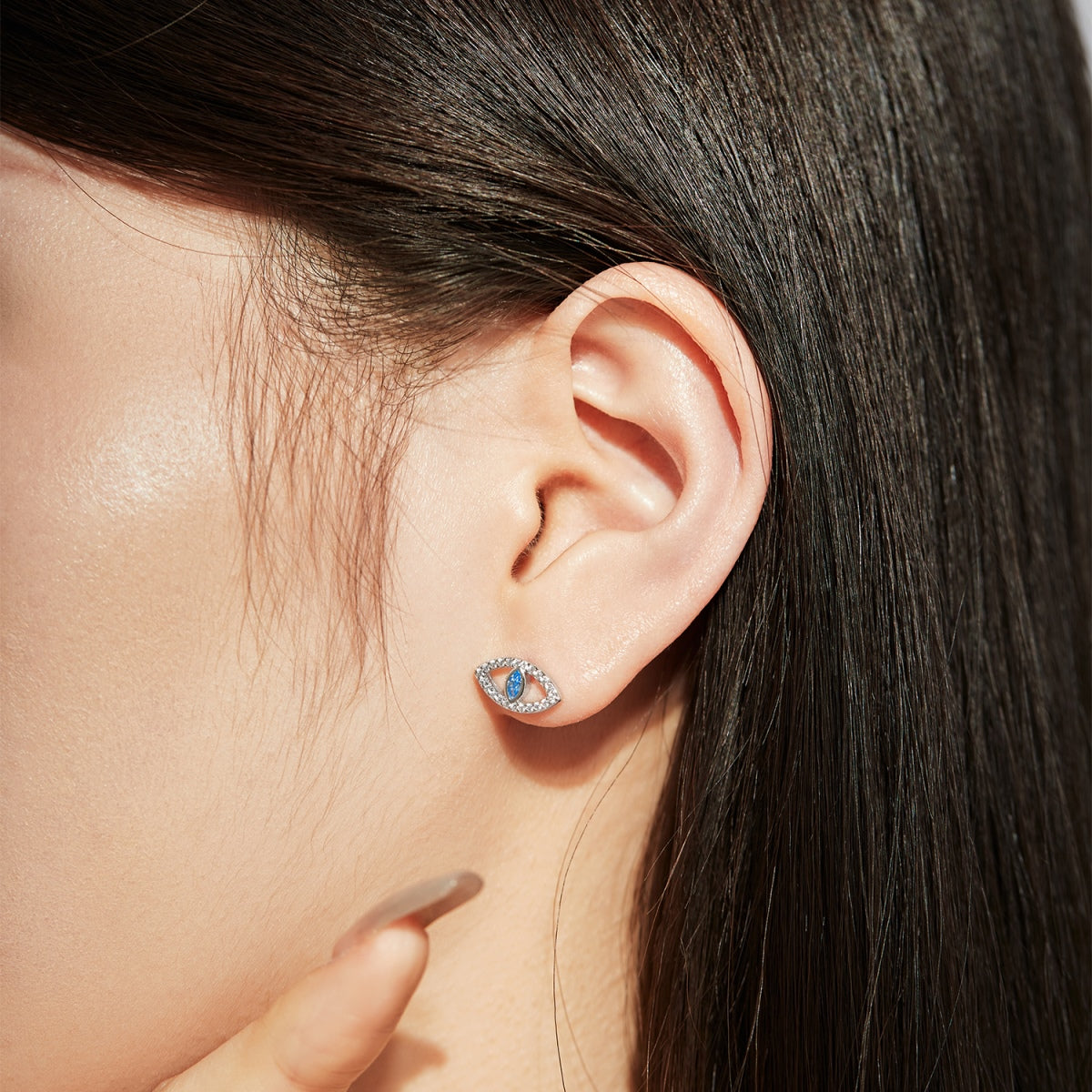 [Love Aura]Blue Devil Eyes Hollow Stud Earrings