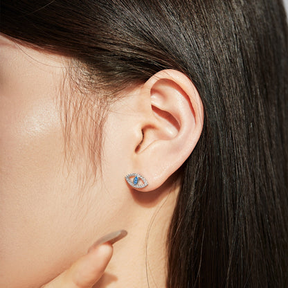 [Love Aura]Blue Devil Eyes Hollow Stud Earrings