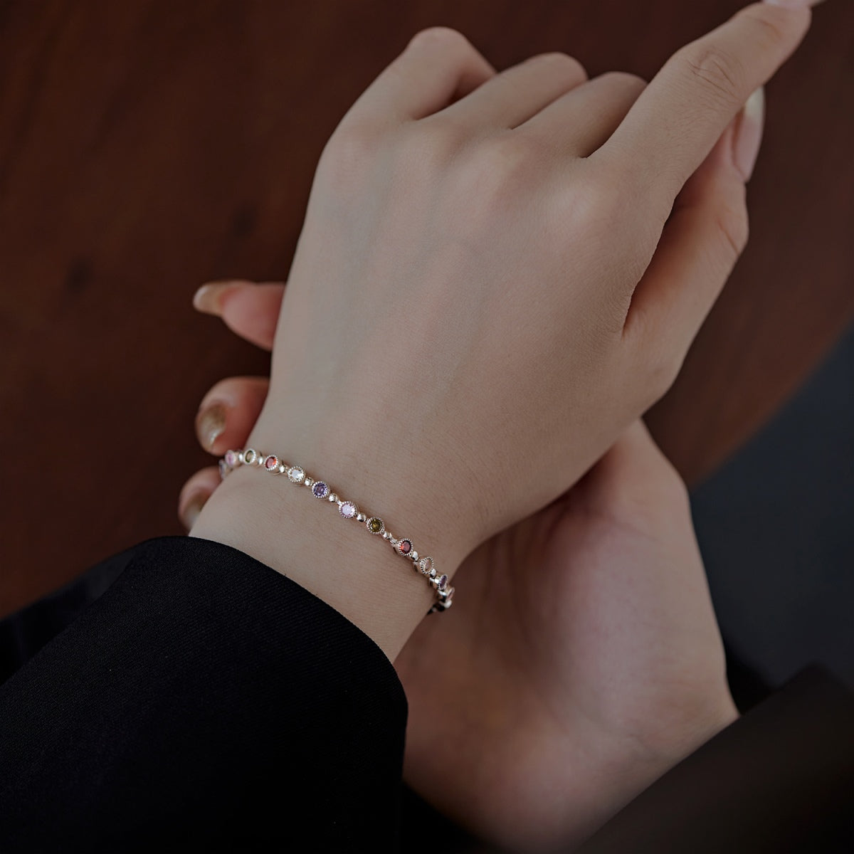 [Love Aura]Sparkling Exquisite Round Cut Party Bracelet