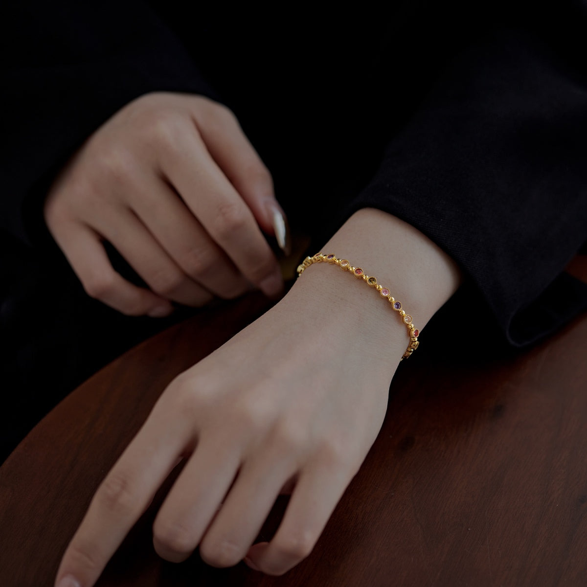 [Love Aura]Sparkling Exquisite Round Cut Party Bracelet