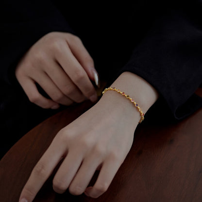 [Love Aura]Sparkling Exquisite Round Cut Party Bracelet