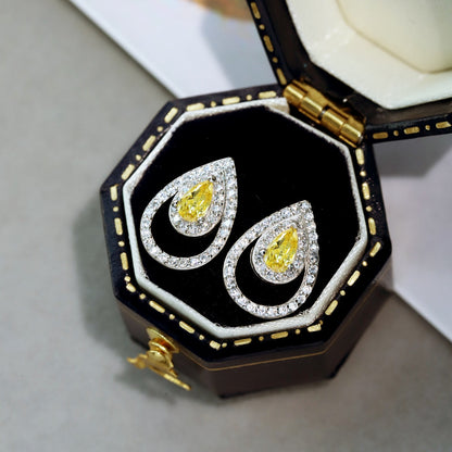 [Love Aura]Sparkling Delicate Water Drop Shape Daily Earrings