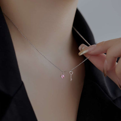 [Love Aura]Unique Heart Shape Key Pendent Necklace