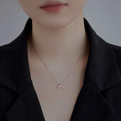 [Love Aura]Unique Heart Shape Key Pendent Necklace