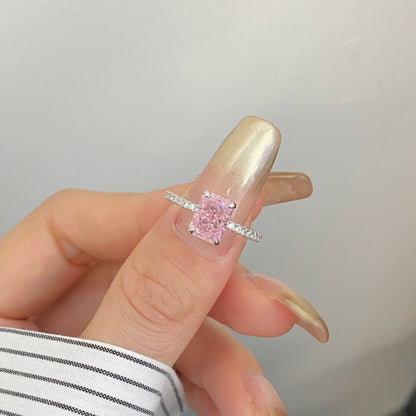 [Love Aura]2.0 Carat Dazzling Sparkling Radiant Cut Party Ring