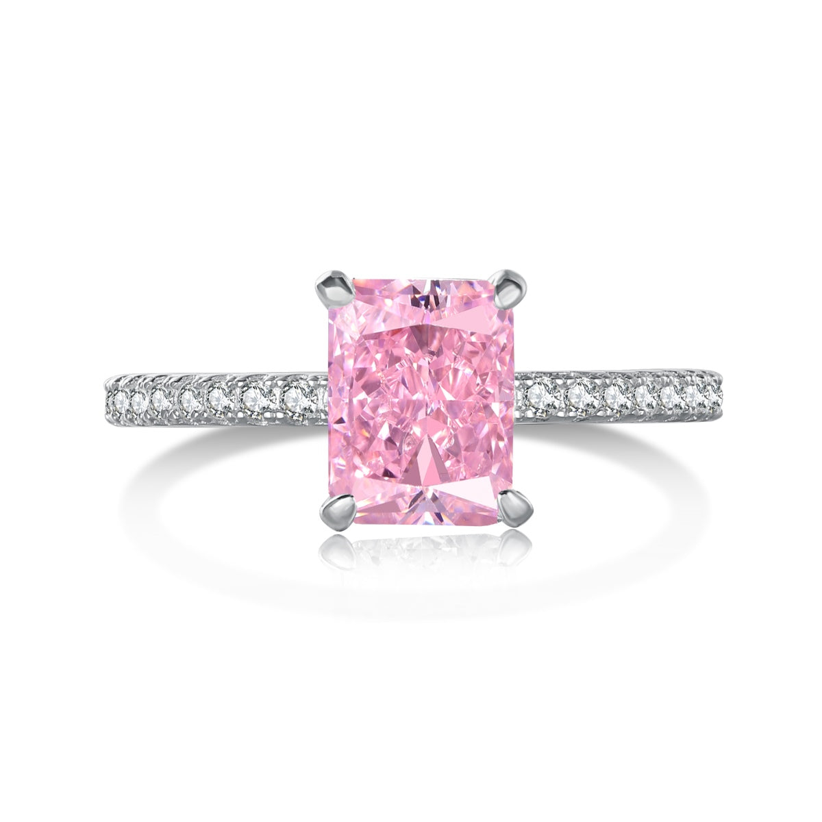 [Love Aura]2.0 Carat Dazzling Sparkling Radiant Cut Party Ring