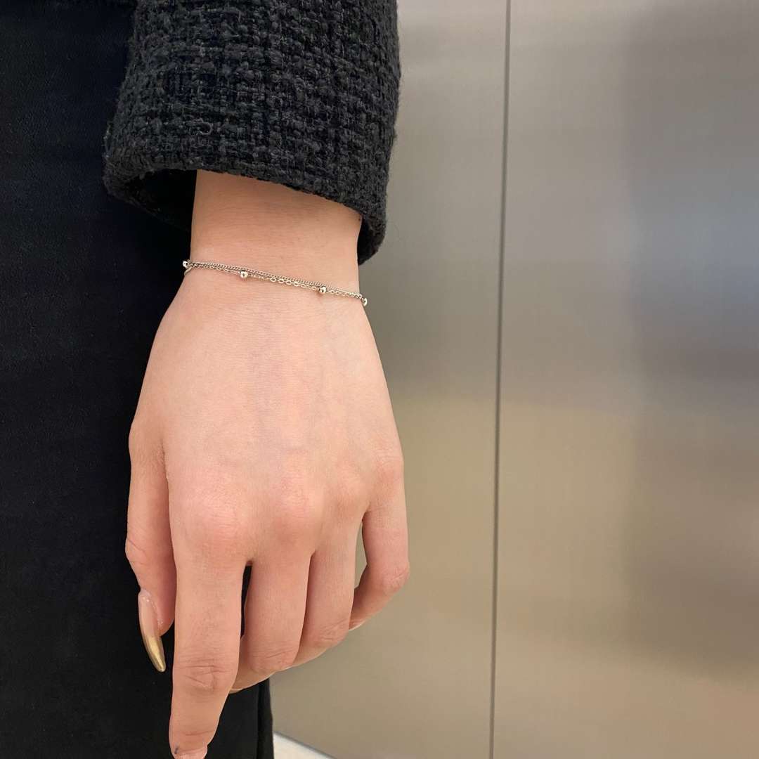 [Love Aura]Delicate Bead Double Layer Bracelet