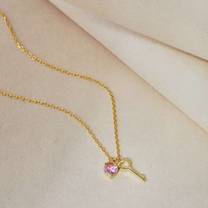 [Love Aura]Unique Heart Shape Key Pendent Necklace