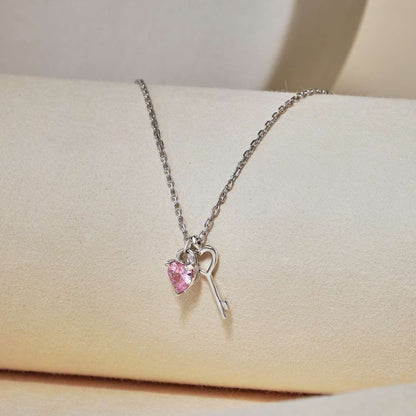 [Love Aura]Unique Heart Shape Key Pendent Necklace