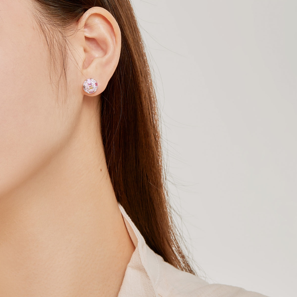 [Love Aura]Ornate Colorful Octagon Shape Daily Earrings