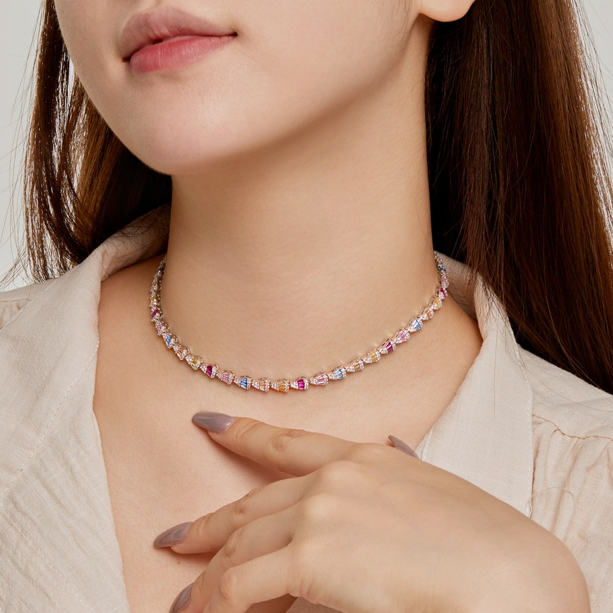 [Love Aura]Radiant Colorful Rainbow Necklace