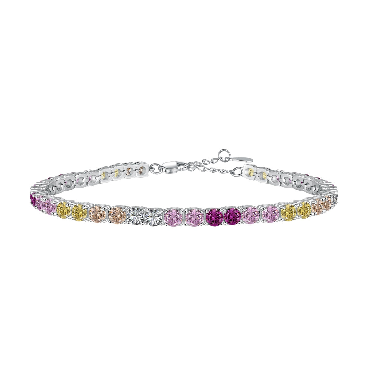[Love Aura]Radiant Colorful Round Cut Tennis Bracelet