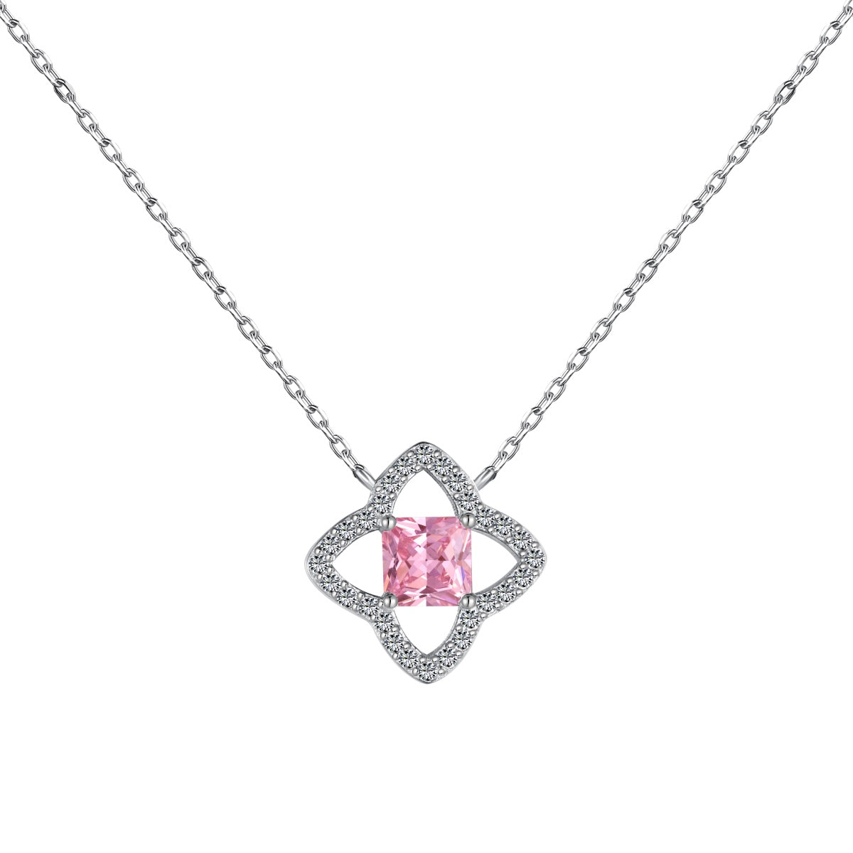 [Love Aura]Exquisite Flower Shape Princess Cut Necklace