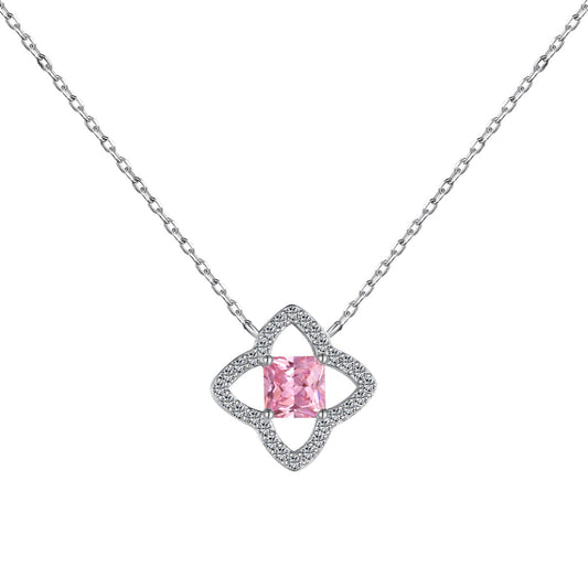 [Love Aura]Exquisite Flower Shape Princess Cut Necklace