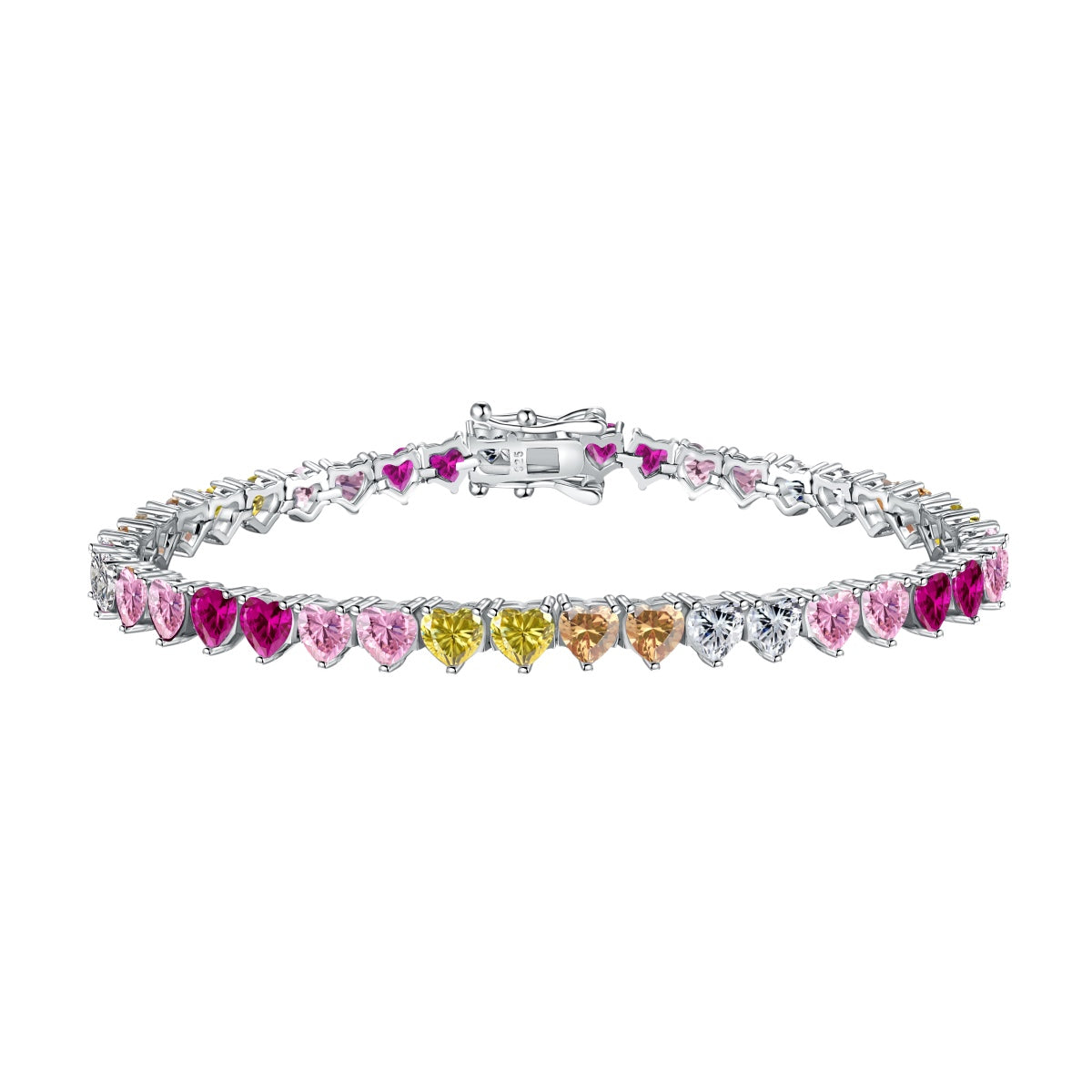 [Love Aura]Luxurious Colorful Romantic Heart Shape Lover Bracelet