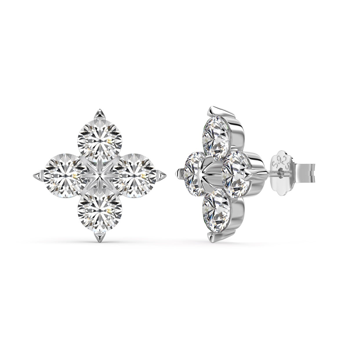 [Love Aura]Four-Leaf Clover Eight-Pointed Star Earrings