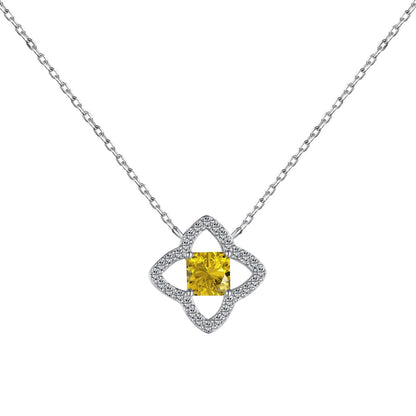 [Love Aura]Exquisite Flower Shape Princess Cut Necklace