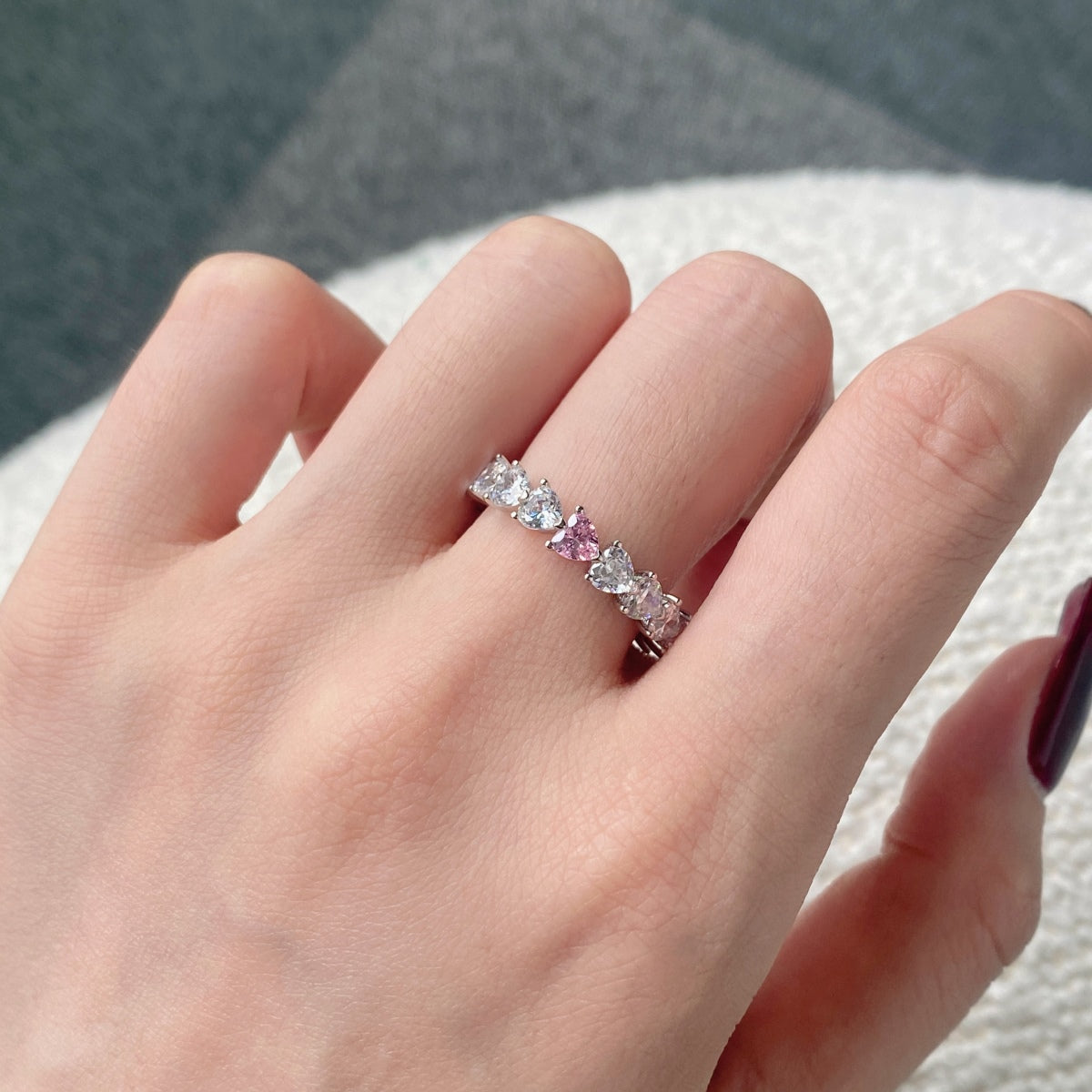 [Love Aura]0.25 Carat Radiant Romance Heart Cut Lover Ring
