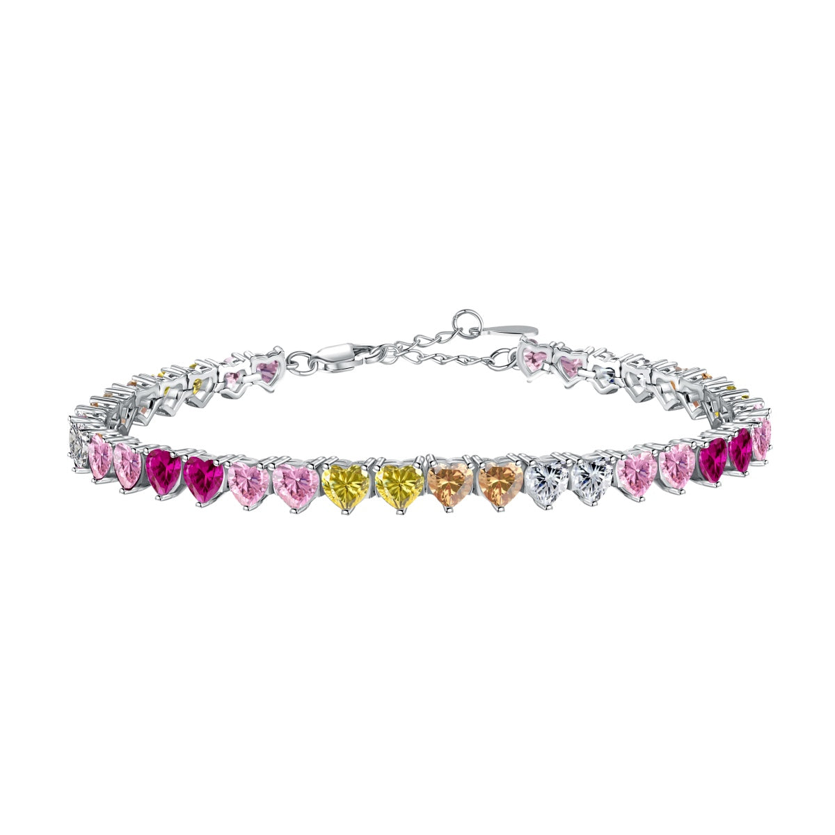 [Love Aura]Luxurious Colorful Romantic Heart Shape Lover Bracelet