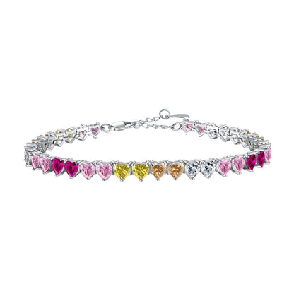 [Love Aura]Luxurious Colorful Romantic Heart Shape Lover Bracelet