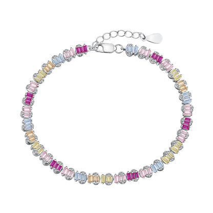 [Love Aura]Delicate Colorful Emerald Cut Party Bracelet