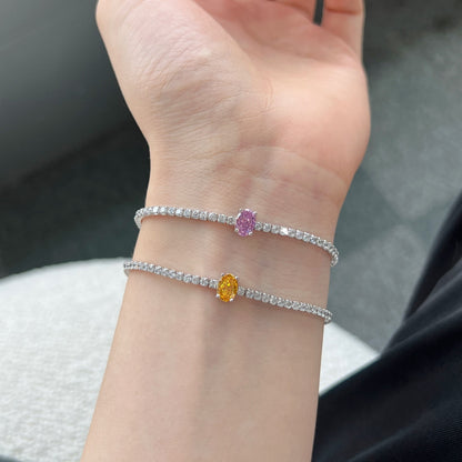 [Love Aura]0.75 Carat Exquisite Oval Cut Daily Bracelet