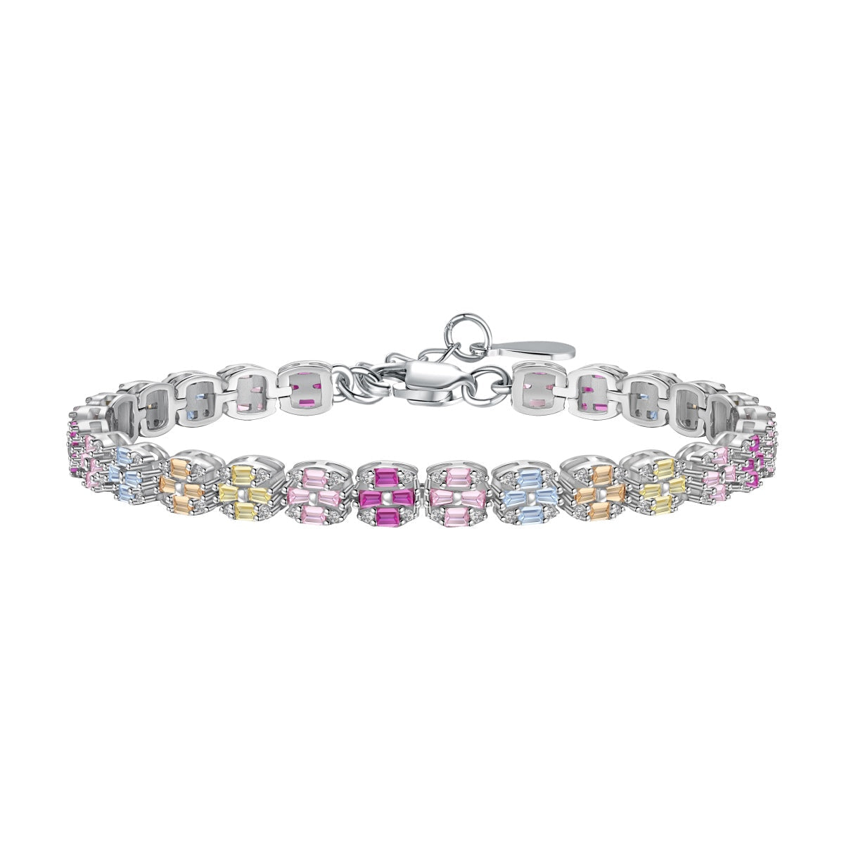 [Love Aura]Delicate Colorful Emerald Cut Daily Bracelet
