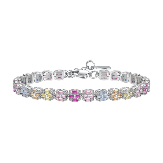 [Love Aura]Delicate Colorful Emerald Cut Daily Bracelet