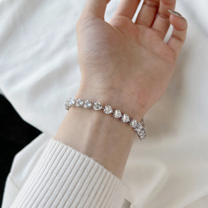 [Love Aura]0.75 Carat Elegant Romantic Heart Shape Lover Bracelet