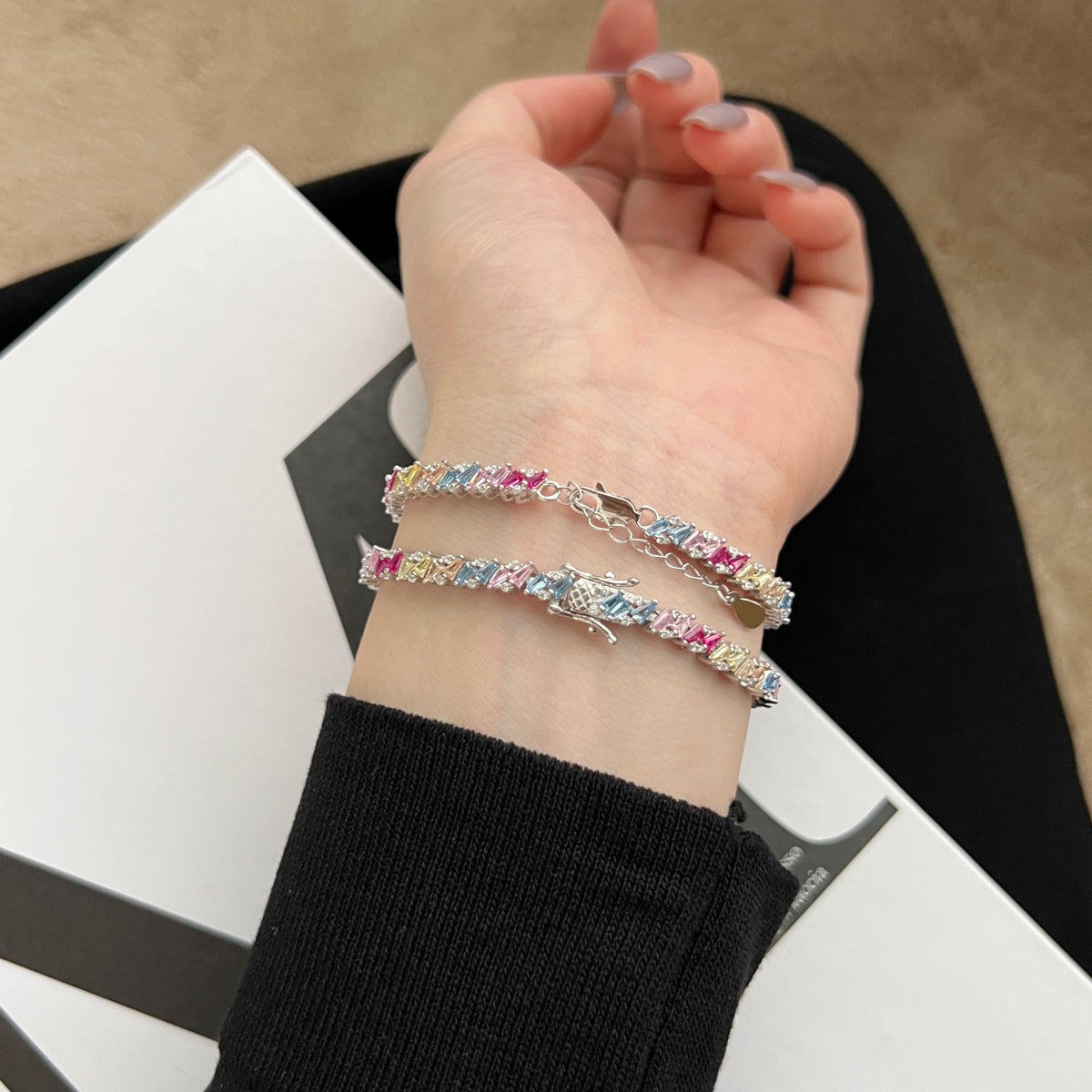 [Love Aura]Ornate Sparkling Multi Cut Party Bracelet