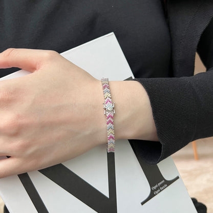 [Love Aura]Ornate Sparkling Round Cut Party Bracelet
