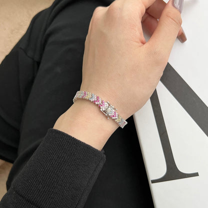 [Love Aura]Ornate Sparkling Round Cut Party Bracelet