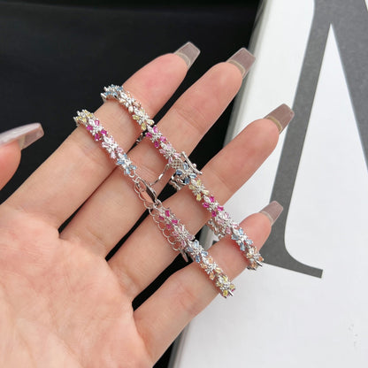 [Love Aura]Radiant Colorful Emerald Cut Party Bracelet